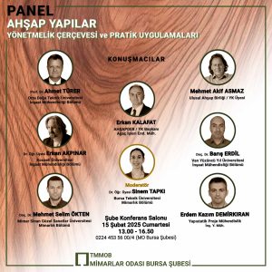 YK BAŞKANIMIZ ERKAN KALAFAT MİMARLAR ODASININ DÜZENLEDİĞİ AHŞAP YAPILAR PANELİNE KONUŞMACI OLARAK KATILIYOR